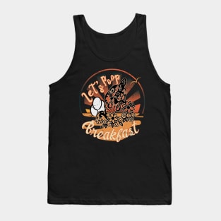 Retro Vintage Chicken Let's Poop Breakfast Farm Hen Funny Tank Top